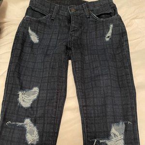 James Jeans Distressed Blue Pattern Jeans Size 24